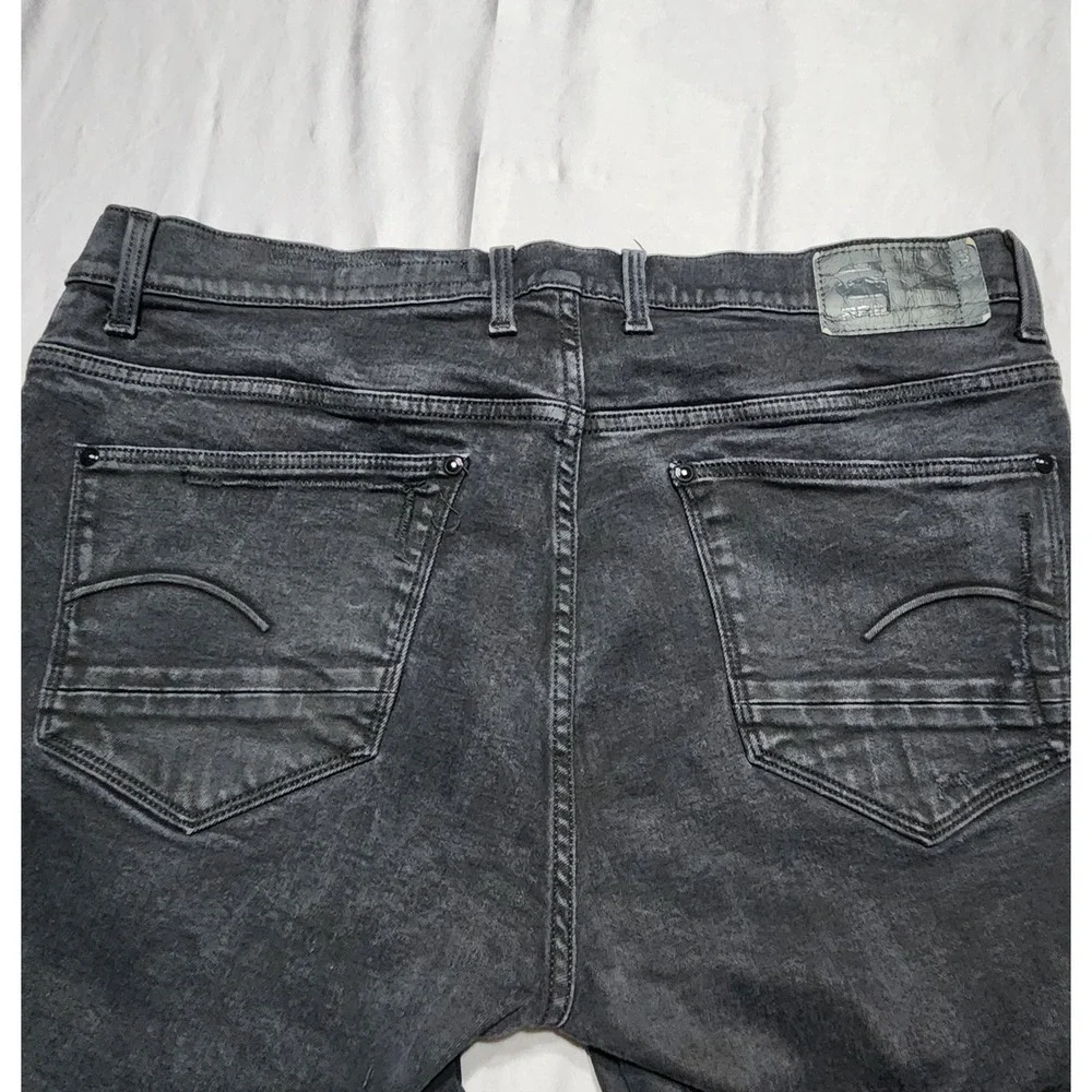 G-Star Raw 3301 Slim Fit Jeans Mens 38x31 Faded Black Premium Italian Fabric - Picture 7 of 16